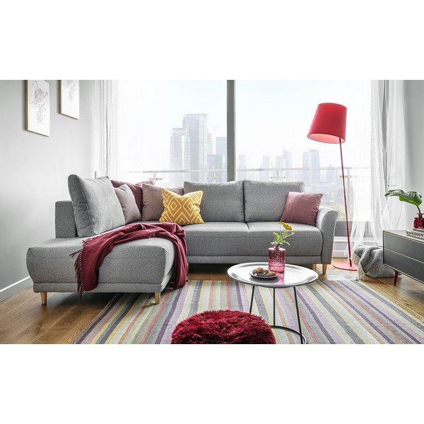 Divano letto angolare grigio chiaro, angolo sinistro Lovely Annie - Miuform-image-1