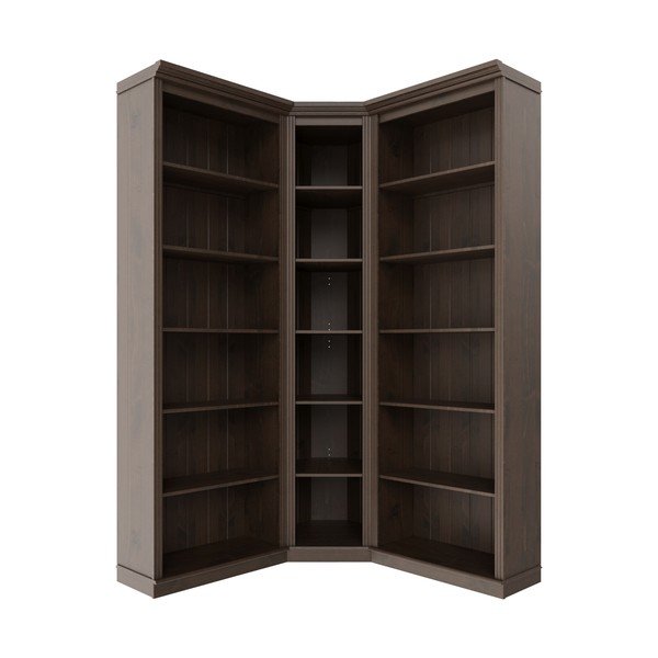 Libreria marrone scuro in pino massiccio 85x219x56 cm Anita – Støraa-image-4