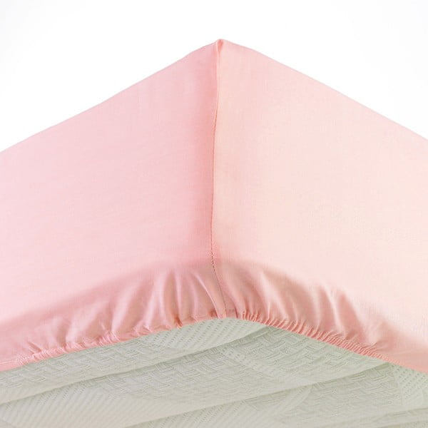 Lenzuolo elasticizzato in jersey rosa 160x200 cm Jersy - douceur d'intérieur-image-1
