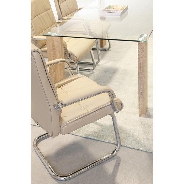 Sedia da ufficio grigio tortora in similpelle Sydney – Bizzotto-image-1