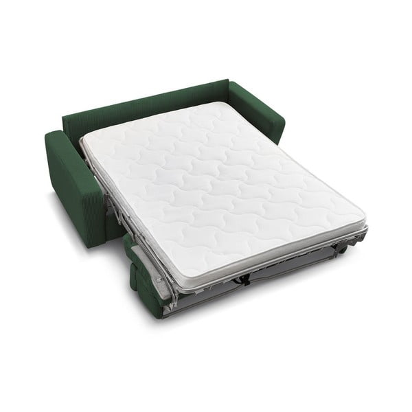 Divano in verde scuro allungabile con rivestimento in velluto a coste 195 cm Monaco – Bobochic Paris-image-4