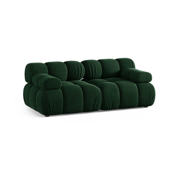 Divano componibile verde scuro con rivestimento in velluto 188 cm – Micadoni -image-1