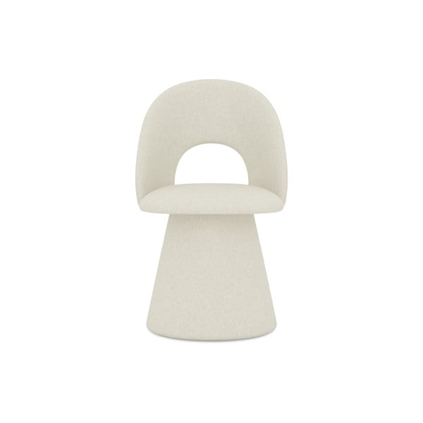 Sedia da pranzo color crema in imbottito Kalo – Makamii-image-1