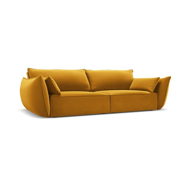 Divano color senape con rivestimento in velluto 208 cm Vanda – Mazzini Sofas-image-2
