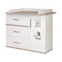 Cassettiera bassa bianca in olmo con fasciatoio 117x102 cm Moritz - Roba