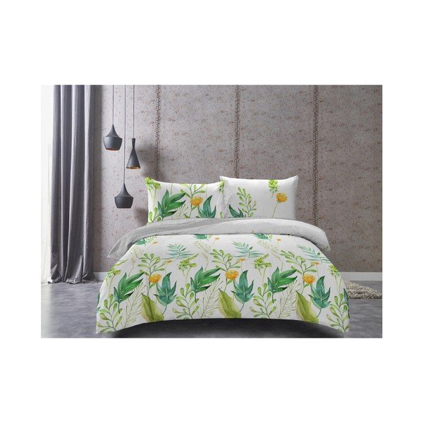Biancheria da letto matrimoniale in cotone sateen Herbal, 220 x 200 cm - DecoKing