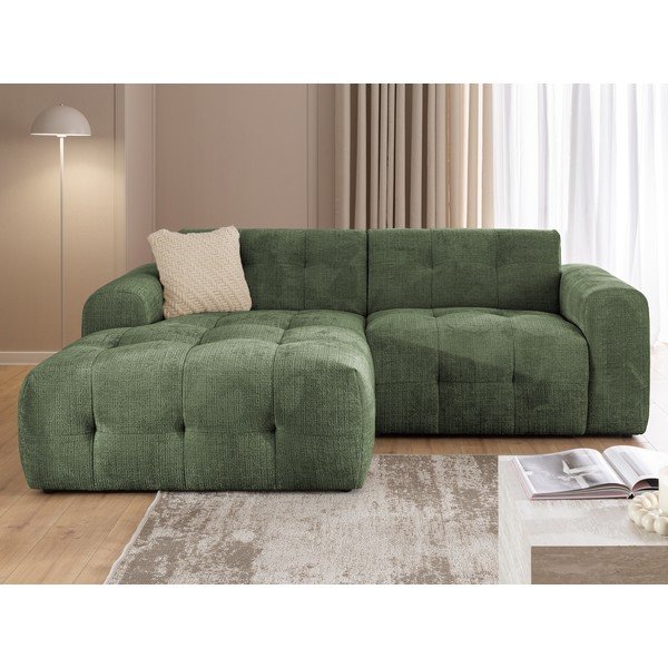 Divano angolare verde (con penisola a sinistra/con chaise lounge) Melva – Ropez-image-4