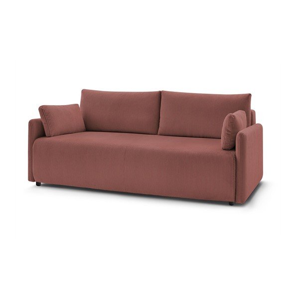Divano rosa allungabile con rivestimento in velluto a coste 211 cm Marcel – Bobochic Paris-image-3