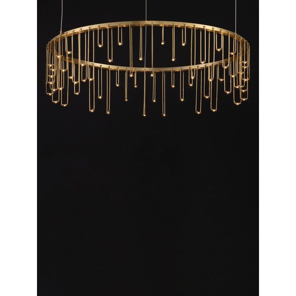 Lampadario LED dorato in alluminio con intensità regolabile ø 65 cm Stellar – Nova Luce-image-2