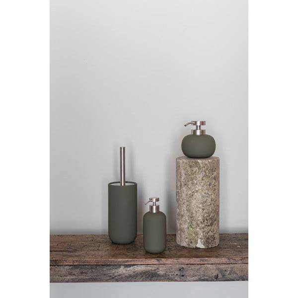 Dispenser per sapone verde scuro in ceramica 120 ml Lotus Play – Mette Ditmer Denmark-image-1