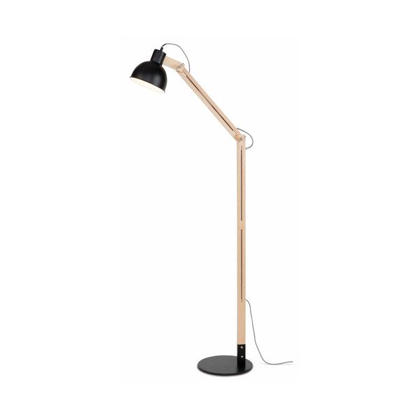 Lampada a stelo nera con struttura in frassino Melbourne - Citylights