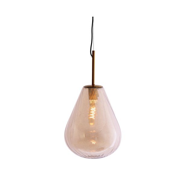 Lampadario color ambra con paralume in vetro Leona – Light & Living-image-1