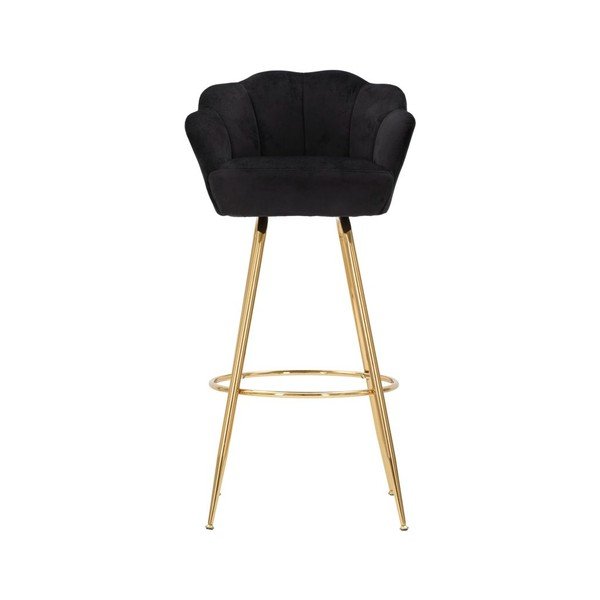 Sedia da bar nera/dorata in velluto con braccioli (altezza della seduta 90 cm) Vienna – Mauro Ferretti-image-2