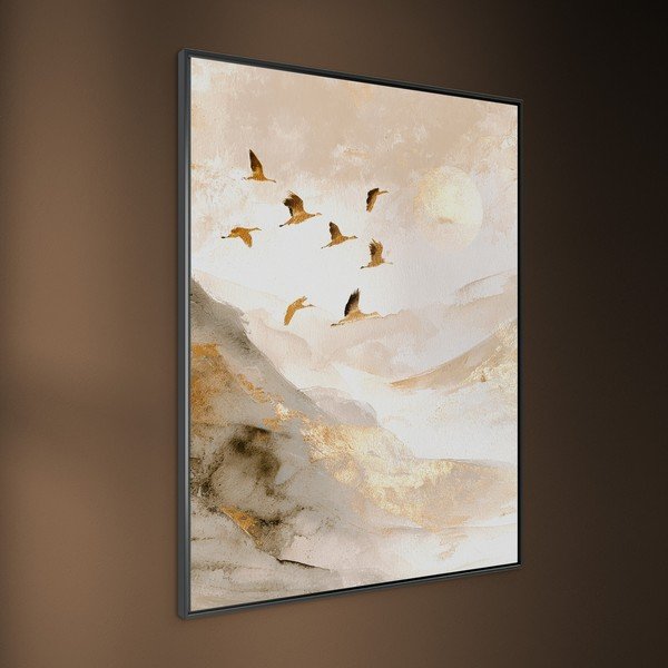 Dipinto stampato con cornice inclusa 60x80 cm Golden Peaks II – Styler-image-3