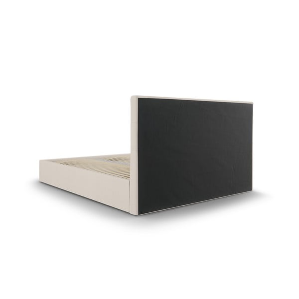 Letto matrimoniale imbottito beige con contenitore con griglia 160x200 cm Nerin - Mazzini Beds-image-4