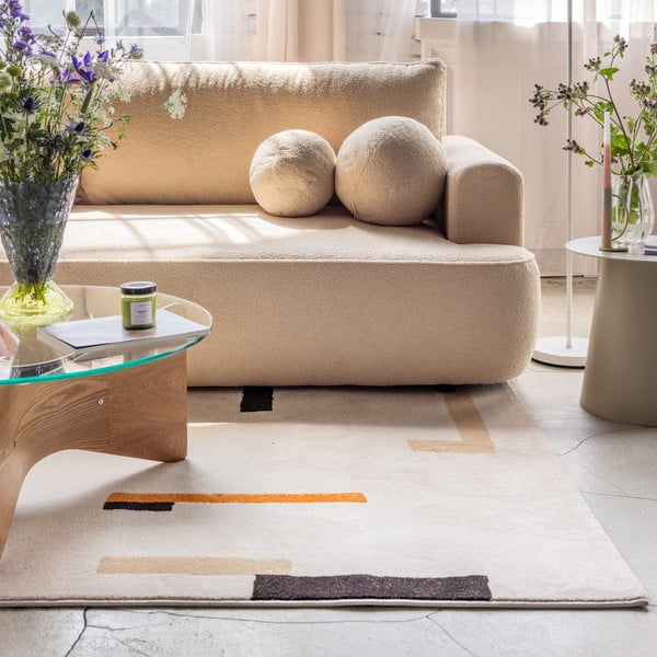 Tappeto arancione/color crema 140x200 cm Linea – Universal-image-1