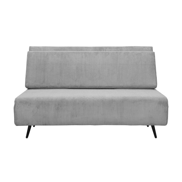 Divano letto in velluto a coste grigio chiaro 140 cm Mallory - Støraa