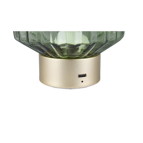 Lampada da tavolo LED dimmerabile in verde e oro con paralume in vetro (altezza 19,5 cm) Lord - Reality-image-4
