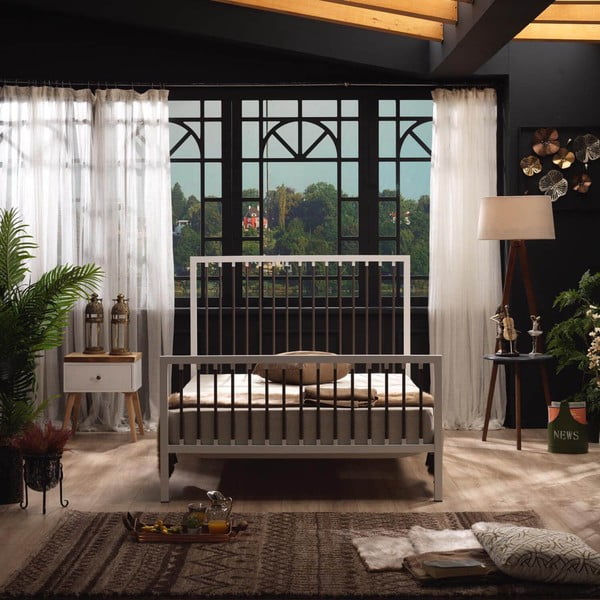 Letto matrimoniale in metallo bianco con griglia 180x200 cm Breeze - Kalune Design-image-3