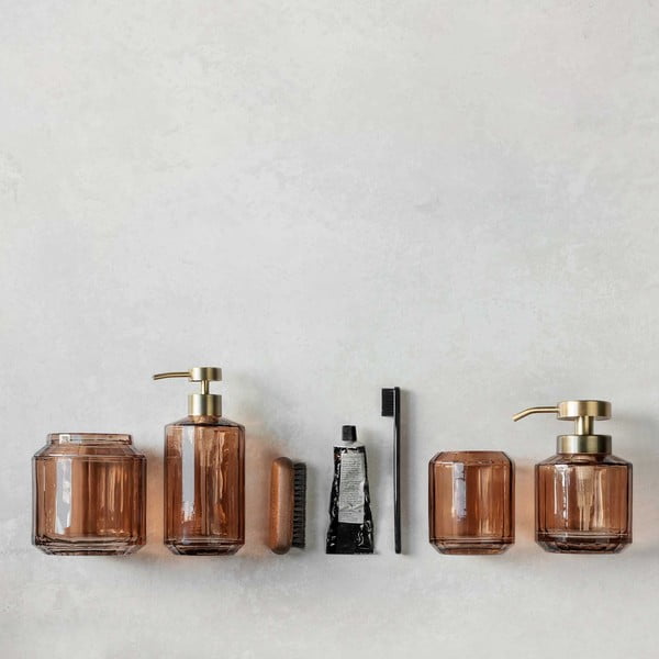 Bicchiere di vetro marrone per spazzolini da denti Vision - Mette Ditmer Denmark-image-4