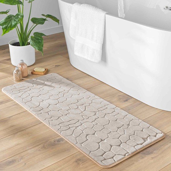Tappetino per il bagno beige in tessuto 50x120 cm Ricochet – douceur d'intérieur-image-1