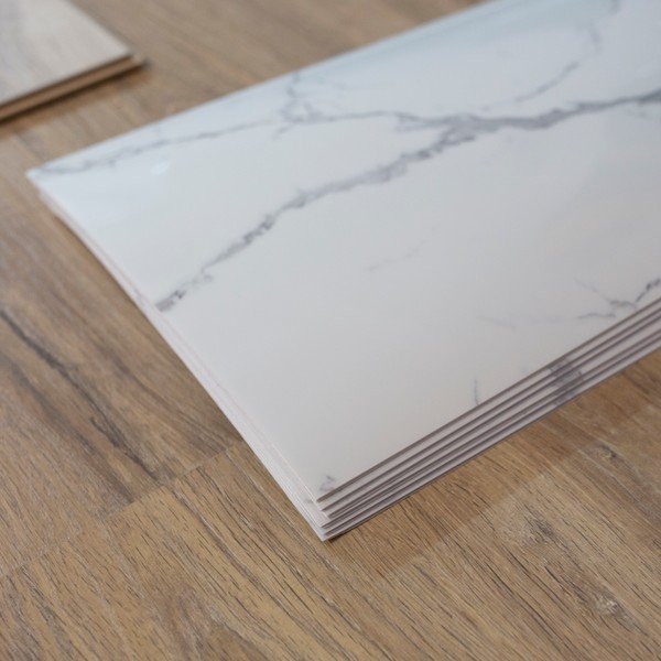 Set di 6 adesivi murali 60x30 cm Statuario Venato - SP TREND-image-1