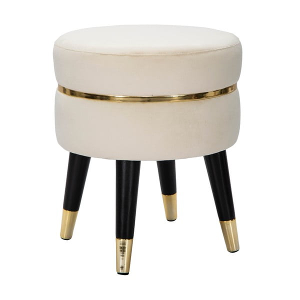 Pouf in velluto crema Paris - Mauro Ferretti-image-2