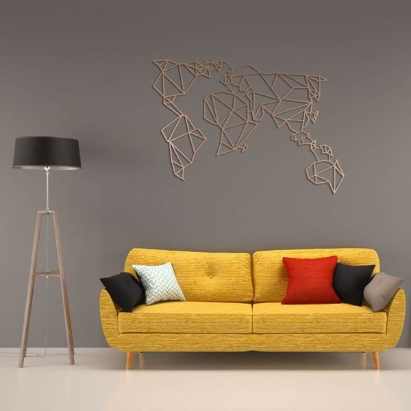 Decorazione murale in metallo color rame World - Homemania Decor-image-3