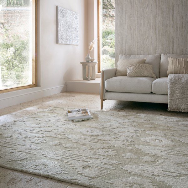 Tappeto beige in lana tessuto a mano 120x170 cm Dion Ikat – Flair Rugs-image-1