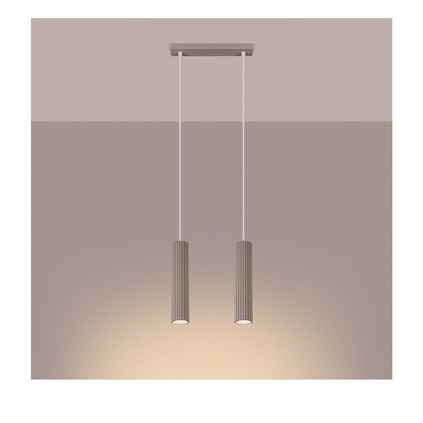 Lampadario grigio tortora in metallo Gleam – Sollux-image-1