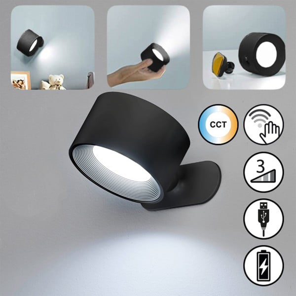 Lampada da parete a LED nera Magnetics - Fischer & Honsel-image-2