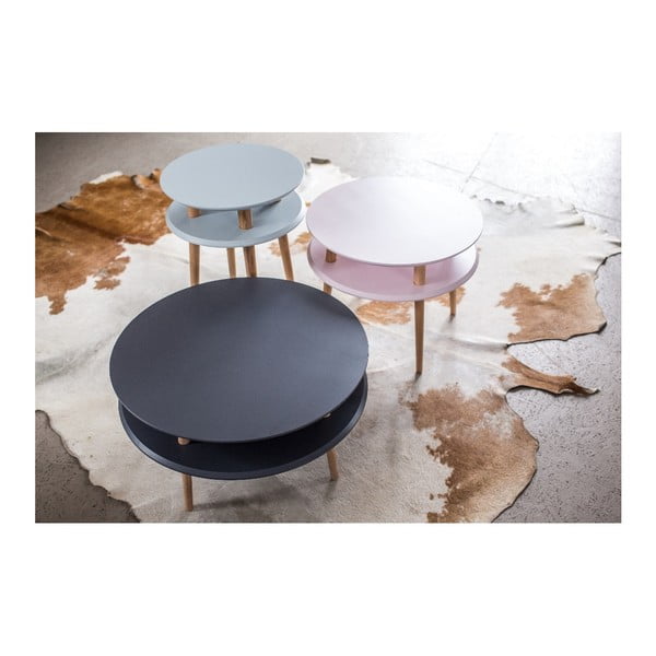 Tavolino da salotto rotondo blu/di colore naturale ø 70 cm – Ragaba-image-1