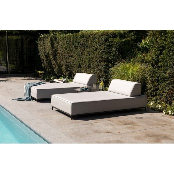 Pouf da giardino grigio chiaro Como - Exotan-image-1