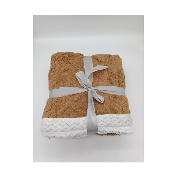 Coperta marrone in sherpa 150x200 cm Island - My House-image-1