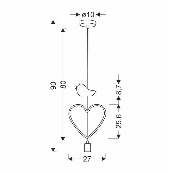 Lampada per bambini bianca e rosa con paralume in metallo Single - Candellux Lighting-image-2