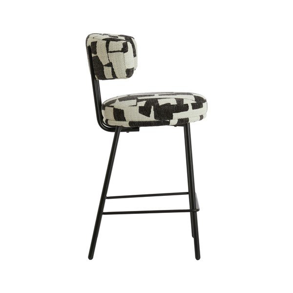 Sgabello da bar nero/color crema imbottito Harvie – Light & Living-image-3
