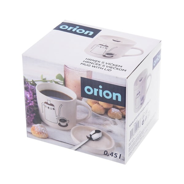Tazza con coperchio bianca in porcellana 450 ml – Orion-image-3