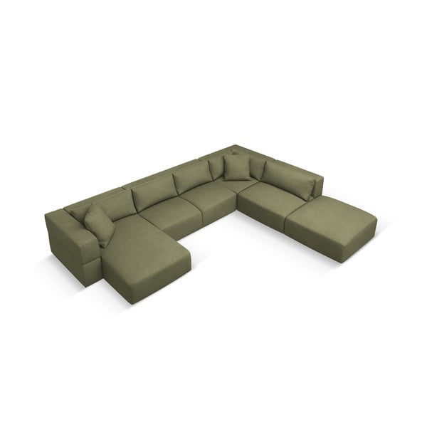 Divano a U angolare verde chiaro, angolo destro Esther - Milo Casa-image-2