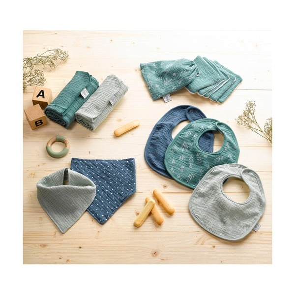 Sputacchiere in mussola verde in set da 2 pezzi - Bébé Douceur-image-2