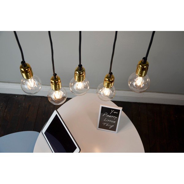 Lampada a sospensione nero/oro con paralume in metallo ø 4 cm Uno - Sotto Luce-image-2