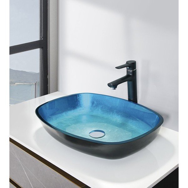 Lavabo blu in vetro 54x39,5 cm Kvaore – Sapho-image-1