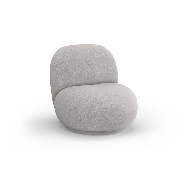Poltrona grigio chiaro in tessuto bouclé Chuck - Micadoni Home