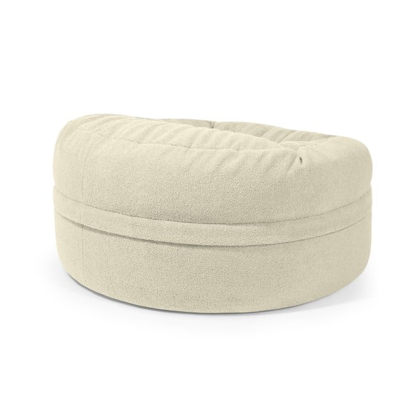 Puof a sacco color crema con rivestimento in bouclé Roll 105 – SLOWDOWN-image-3