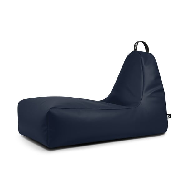 Puof a sacco blu scuro con rivestimento in finta pelle Chill XXL – So Soft?