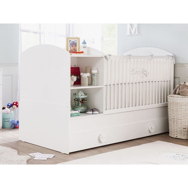 Lettino bianco con contenitore 80x180 cm Cotton - Kalune Design-image-1
