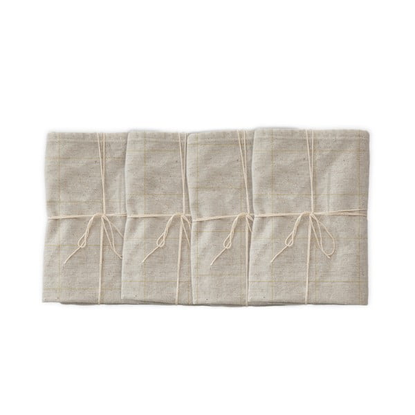 Set di 4 tovaglioli di lino Beige Lines, 43 x 43 cm - Really Nice Things
