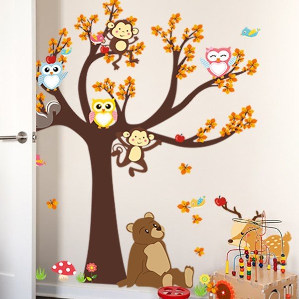 Adesivo murale Albero con animali Gian Tree - Ambiance-image-1