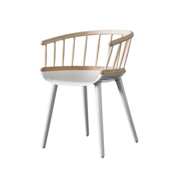 Sedia da pranzo marrone e bianca con schienale in frassino Cyborg - Magis