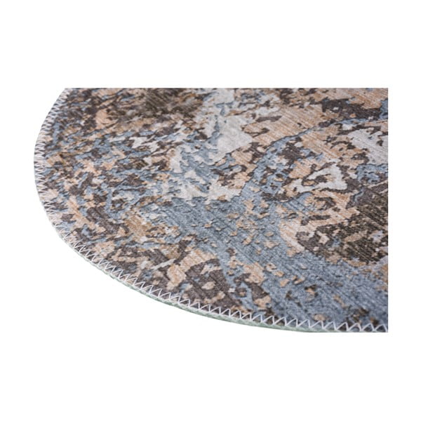 Tappeto rotondo azzurro/marrone chiaro lavabile ø 120 cm Sandstorm – Vitaus-image-2
