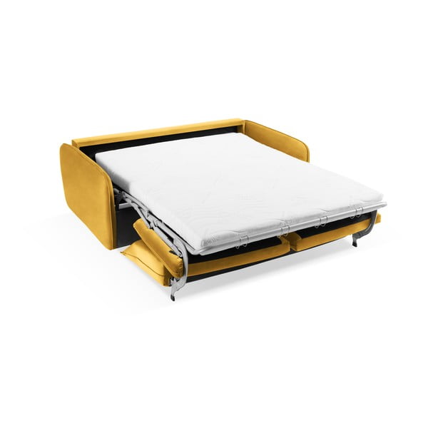 Divano letto in velluto color senape 194 cm Vienna - Cosmopolitan Design-image-4